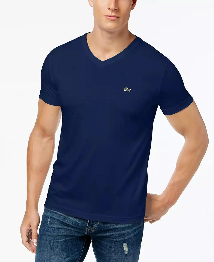 商品Lacoste|Men’s Classic V-Neck Soft Pima Cotton Tee Shirt,价格¥314,第1张图片