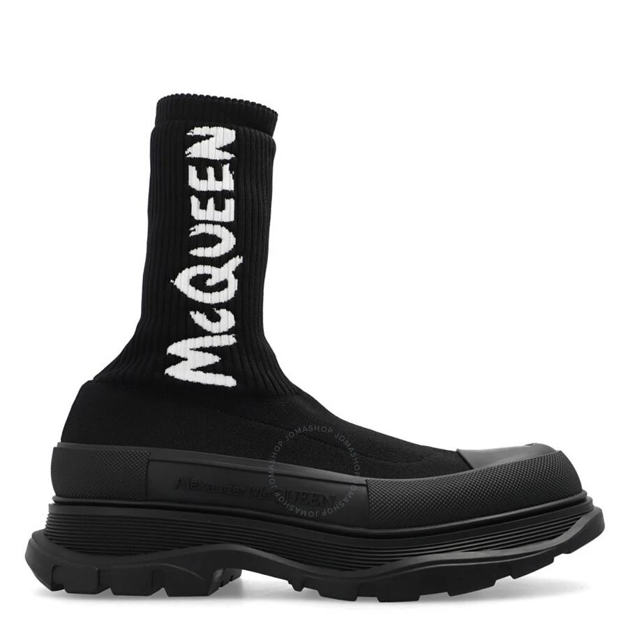 商品Alexander McQueen|Men's Graffiti Ribbed Knit Tread Slick Boots,价格¥1857,第1张图片