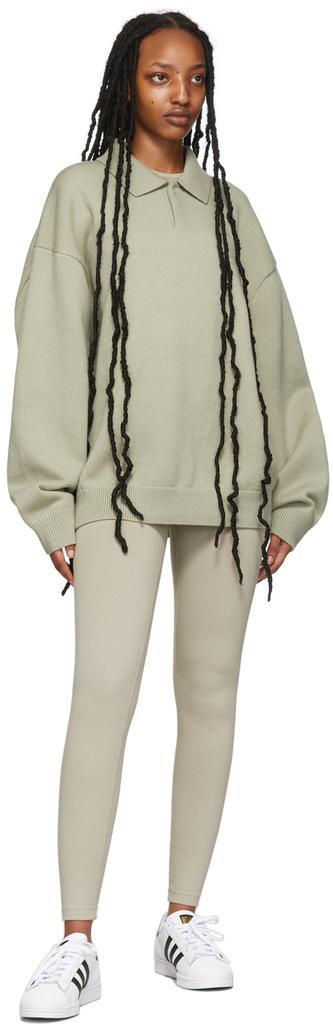 商品Essentials|Green Knit Long Sleeve Polo,价格¥559,第6张图片详细描述