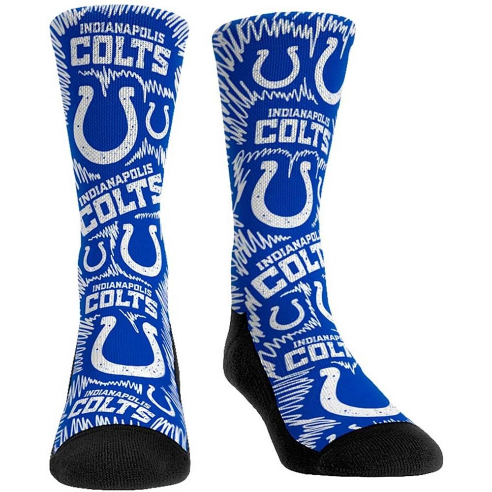 商品Rock 'Em|Youth Boys and Girls Indianapolis Colts Team Logo Sketch Multi Crew Socks,价格¥108,第1张图片