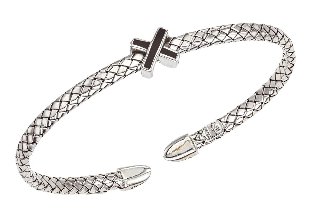 商品Alisa|Alisa Women's Sterling Silver & Black Enamel Bracelet,价格¥1174,第1张图片