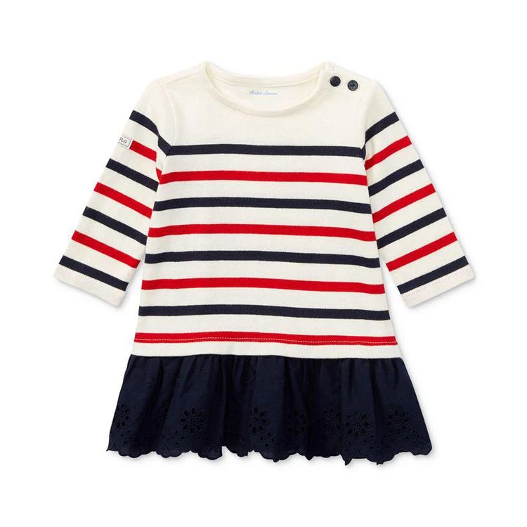 商品Ralph Lauren|Ralph Lauren Striped Contrast Cotton Dress, Baby Girls,价格¥200,第1张图片