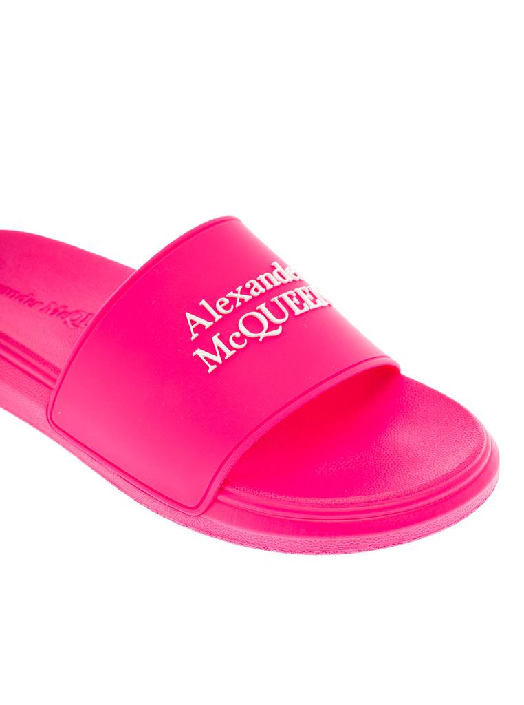 Alexander Mcqueen Womens Pink Rubber Slide Sandals商品第4张图片规格展示