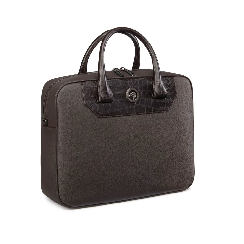 【预售】 史蒂芬 25春夏 男士 公文包 Calfskin and matted crocodile business bag ND225R5TU-MRCS.M019  商品