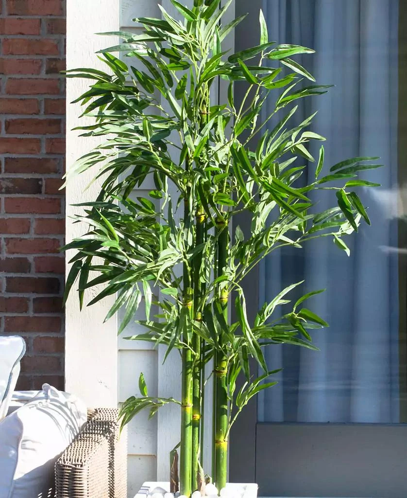 5' Bamboo UV-Resistant Indoor/Outdoor Artificial Tree with White Planter 商品