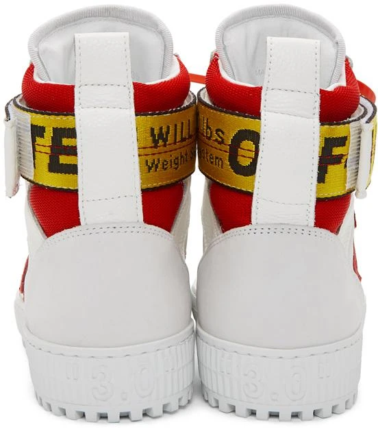 商品Off-White|White & Red Industrial High-Top Sneakers,价格¥3495,第4张图片详细描述