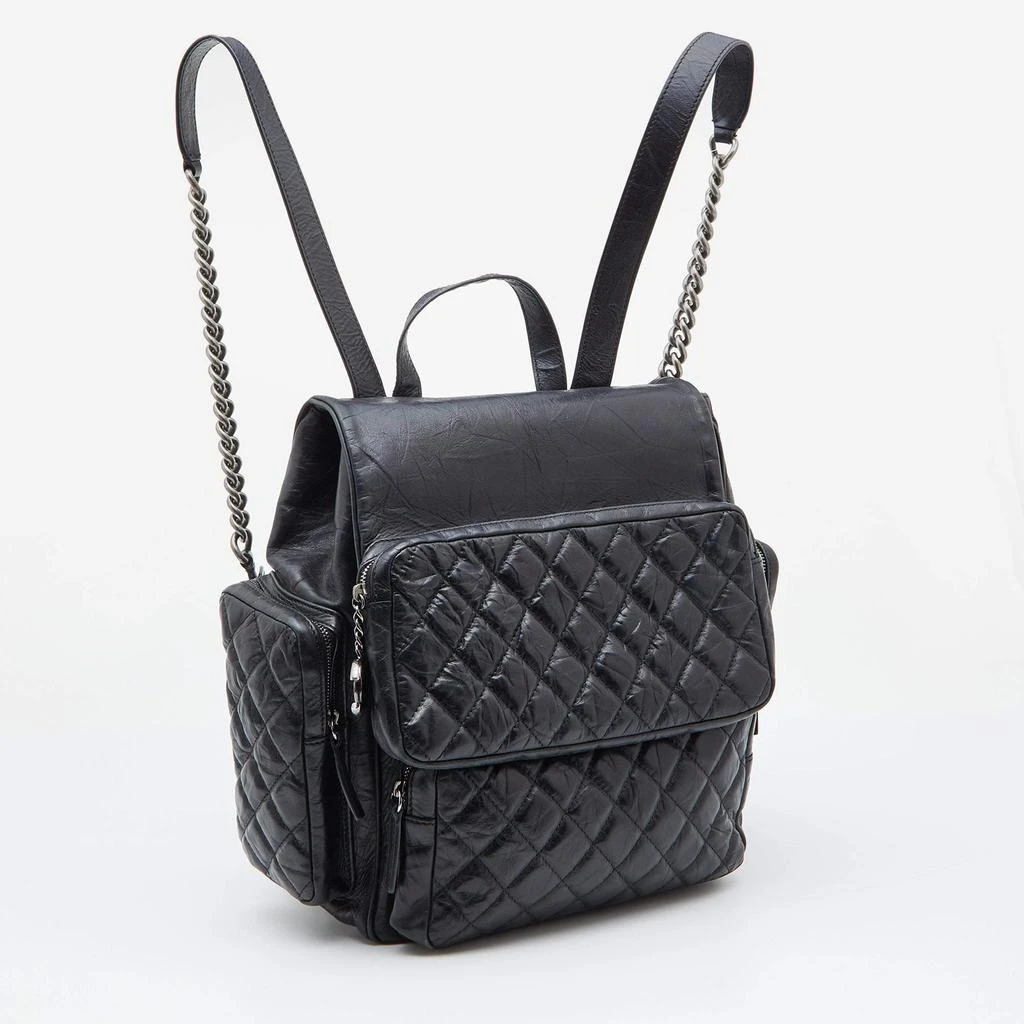 商品[二手商品] Chanel|Chanel Black Quilted Leather Casual Rock Backpack,价格¥17691,第3张图片详细描述