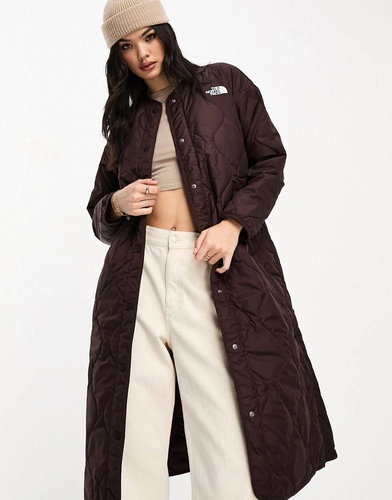 商品The North Face|The North Face Ampato long quilted liner jacket in brown Exclusive at ASOS,价格¥1555,第1张图片