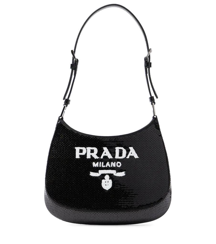 商品Prada|Cleo Small sequined shoulder bag,价格¥14079,第1张图片