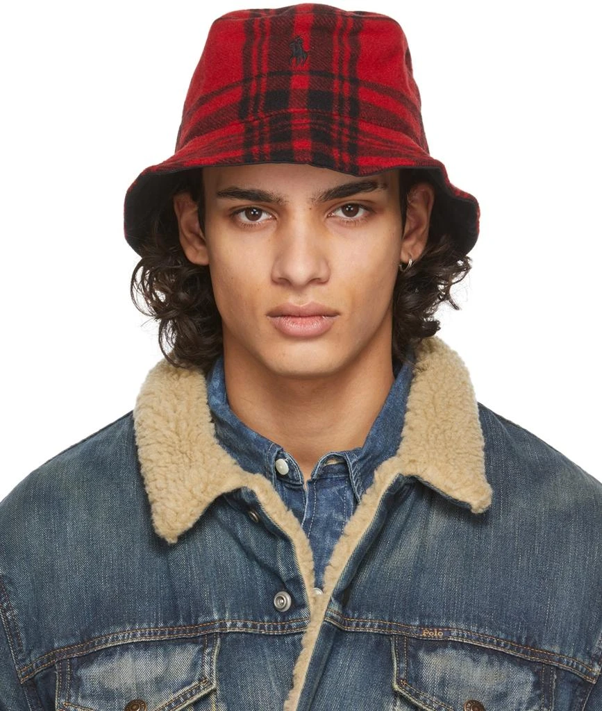 商品Ralph Lauren|Red & Black Plaid Bucket Hat,价格¥380,第1张图片