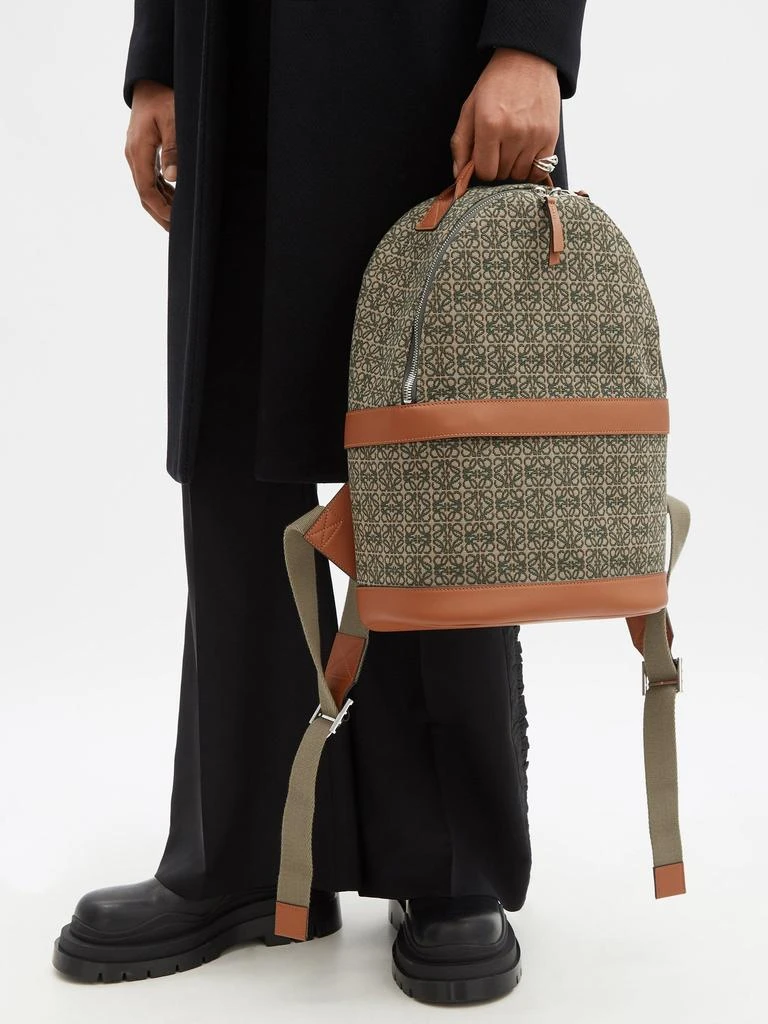 商品Loewe|Anagram-jacquard leather-trim canvas backpack,价格¥13638,第3张图片详细描述