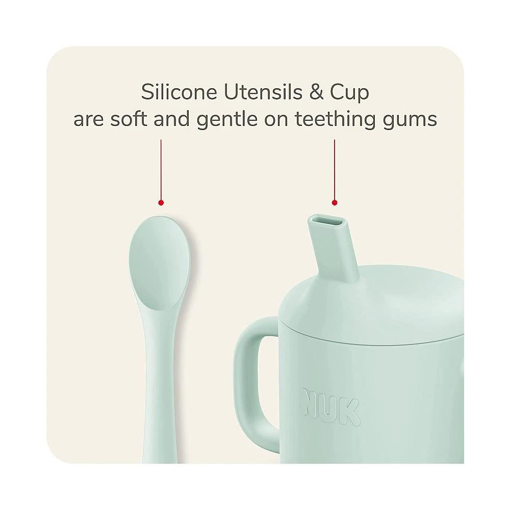 商品NUK|4 Piece Silicone Baby Tableware Set, Plate, Bowl, Cup and Spoon,价格¥373,第2张图片详细描述
