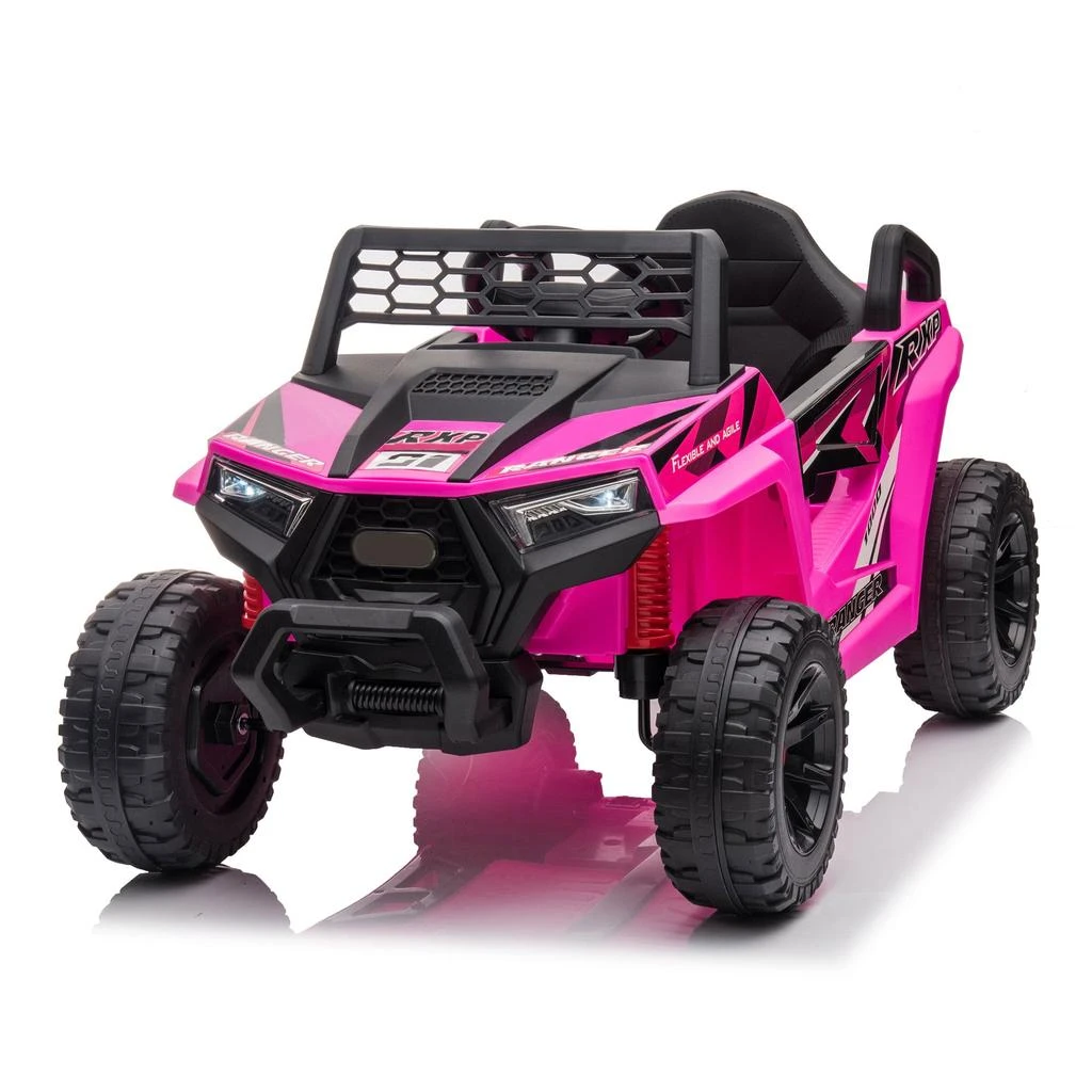 商品Streamdale Furniture|Streamdale Green 12V Kids Ride-On Electric UTV with Built-In Songs,价格¥2805,第2张图片详细描述