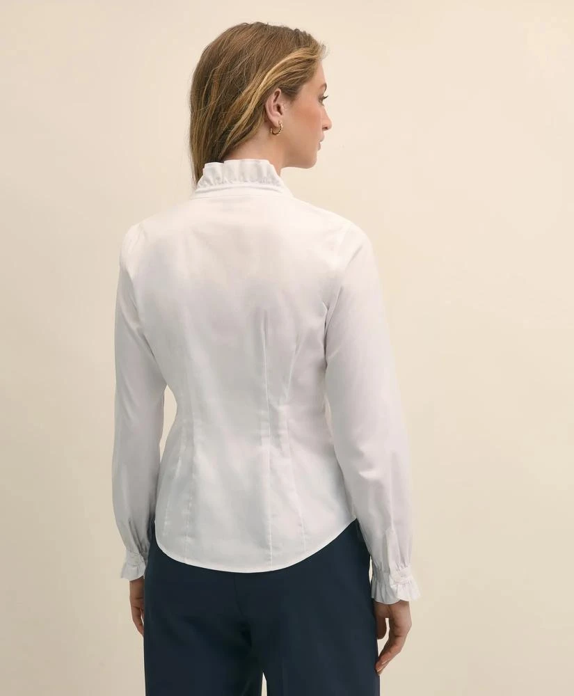 商品Brooks Brothers|Fitted Non-Iron Stretch Supima® Cotton Ruffle Dress Shirt,价格¥957,第4张图片详细描述