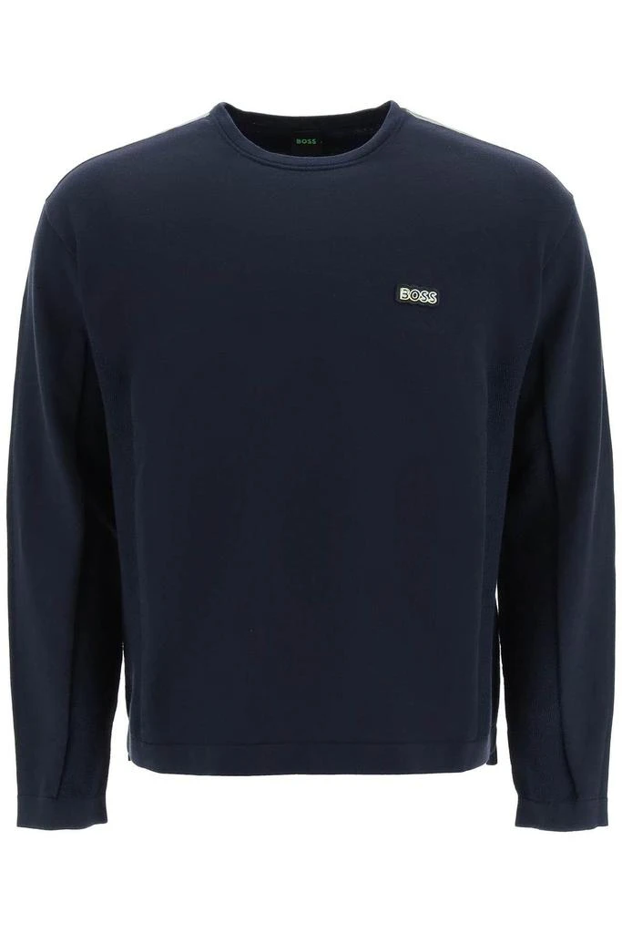 商品Hugo Boss|LIGHT SWEATSHIRT WITH KNIT INSERTS,价格¥452,第1张图片