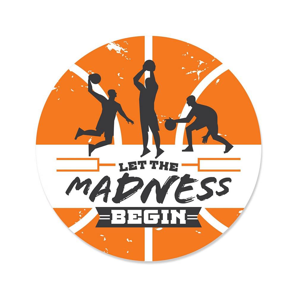 Basketball - Let the Madness Begin - College Basketball Party Circle Sticker Labels - 24 Count商品第1张图片规格展示