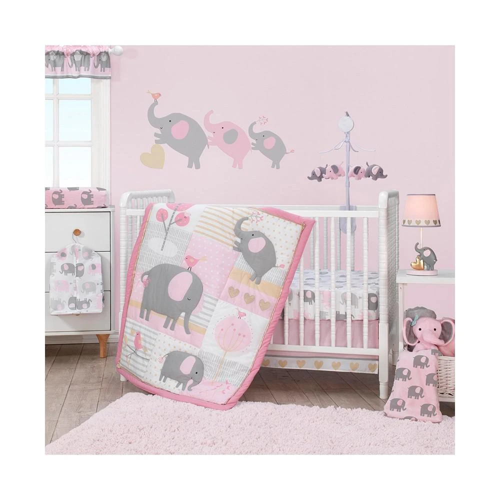 商品Bedtime Originals|Eloise Pink/Gray/White Elephant Diaper Stacker,价格¥112,第3张图片详细描述
