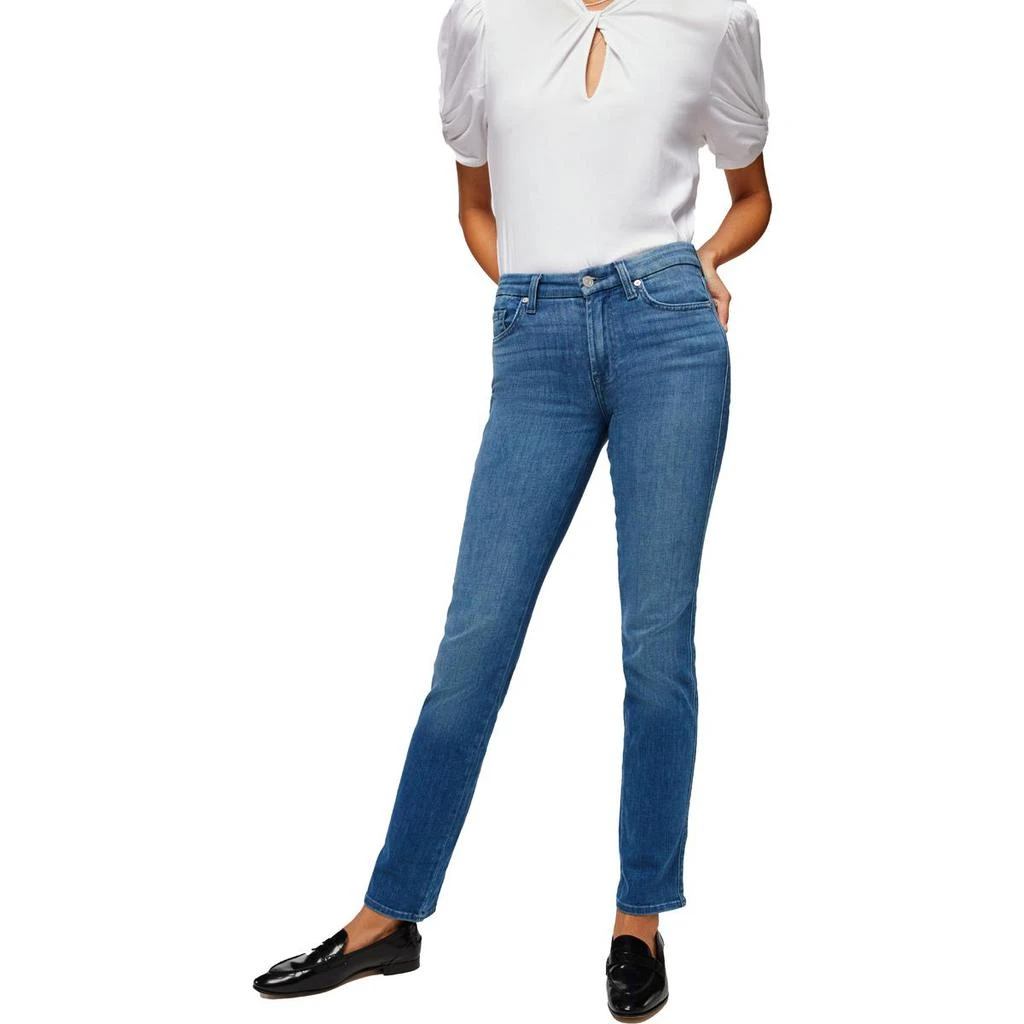 商品7 For All Mankind|7 For All Mankind Womens Kimmie Denim High Rise Straight Leg Jeans,价格¥128,第2张图片详细描述