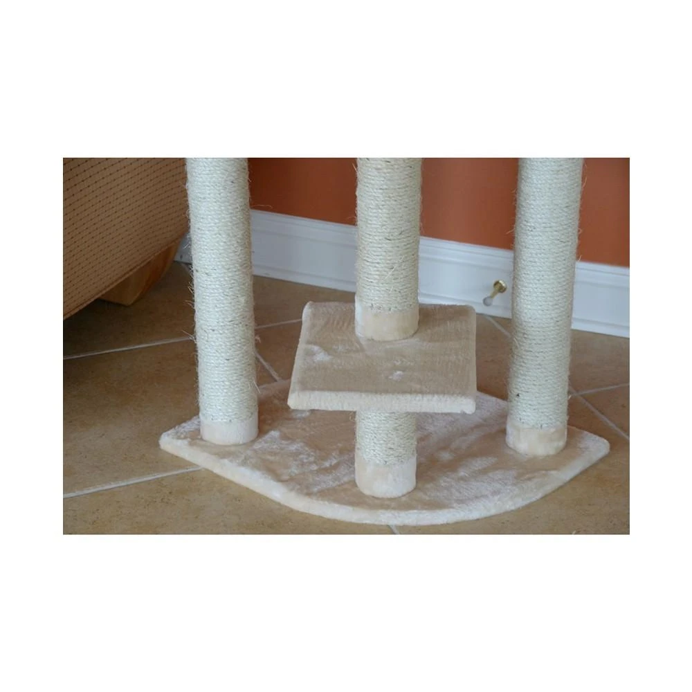 64" Real Wood Cat Tree With Scratch Post, Soft-side Playhouse 商品