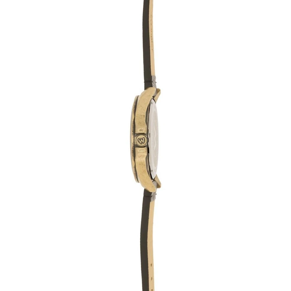 商品Wrangler|Men's, 48MM Antique Brass Case, Black Dial, Bronze Arabic Numerals, Black Strap, Analog Watch with Red Second Hand, Date Function,价格¥490,第3张图片详细描述