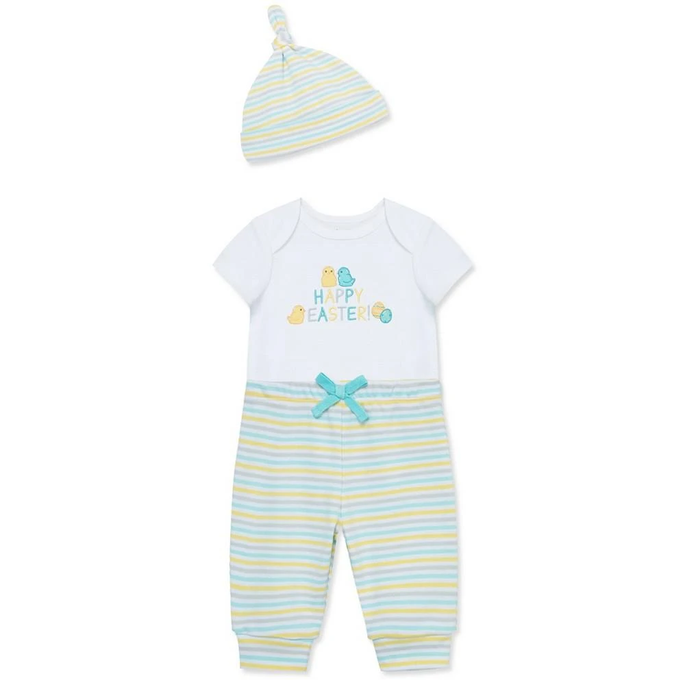 商品Little Me|Baby Boys and Baby Girls Easter Bodysuit, Pants, and Hat Set,价格¥63,第5张图片详细描述