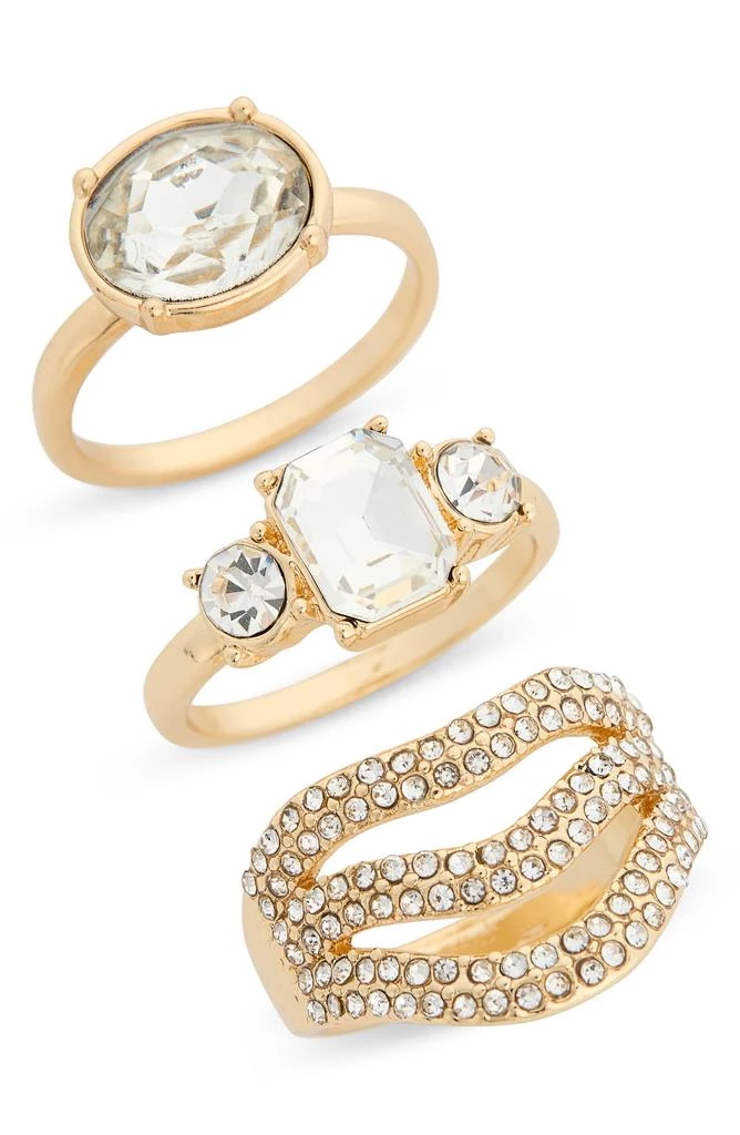 商品Nordstrom|Set of 3 Crystal Embellished Rings,价格¥34,第1张图片