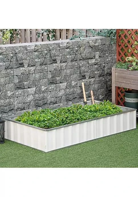 商品belk|69 X 36 Metal Raised Garden Bed Diy Large Steel Planter Box No Bottom W  A Pairs Of Glove For Backyard Patio To Grow Vegetables Herbs And Flowers White,价格¥775,第4张图片详细描述