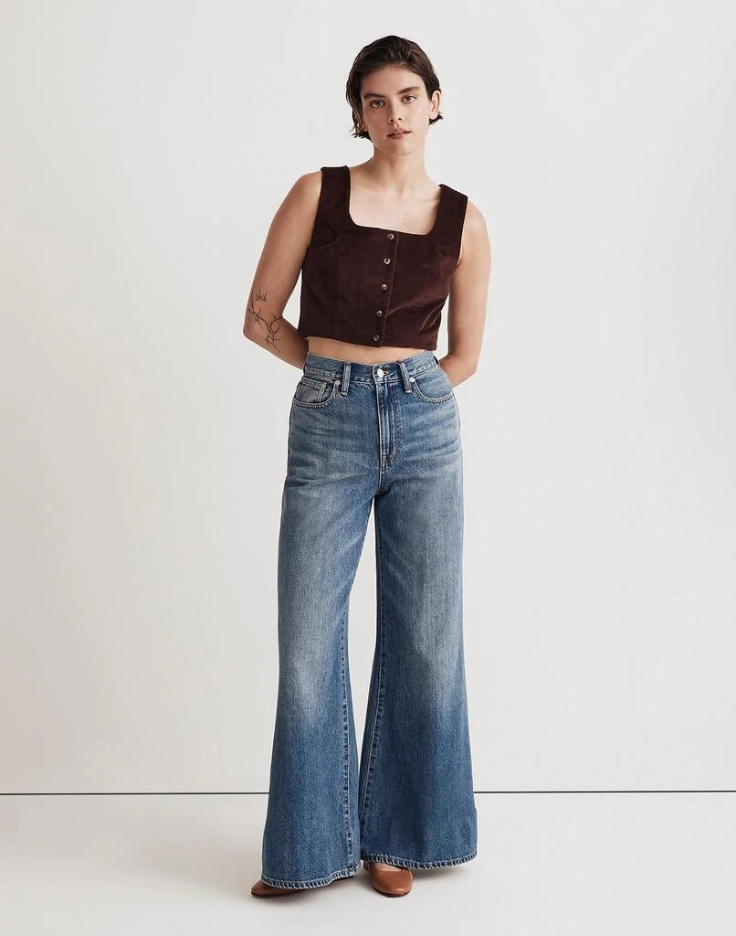 商品Madewell|Corduroy Twill Button-Front Crop Bralette Top,价格¥199,第2张图片详细描述