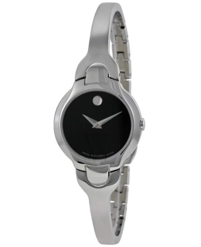 商品Movado|Movado Kara Black Dial Bangle Style Steel Women&apos;s Watch 0605247,价格¥1745,第1张图片