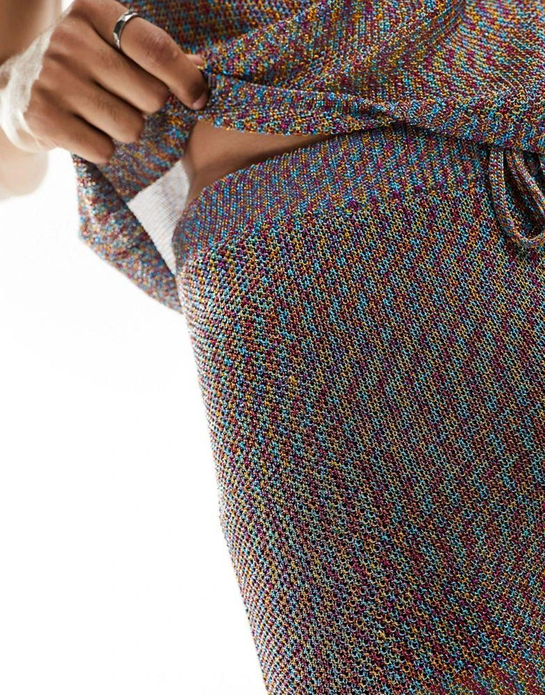 商品ASOS|ASOS DESIGN knitted metallic mesh shorts in multi,价格¥234,第2张图片详细描述
