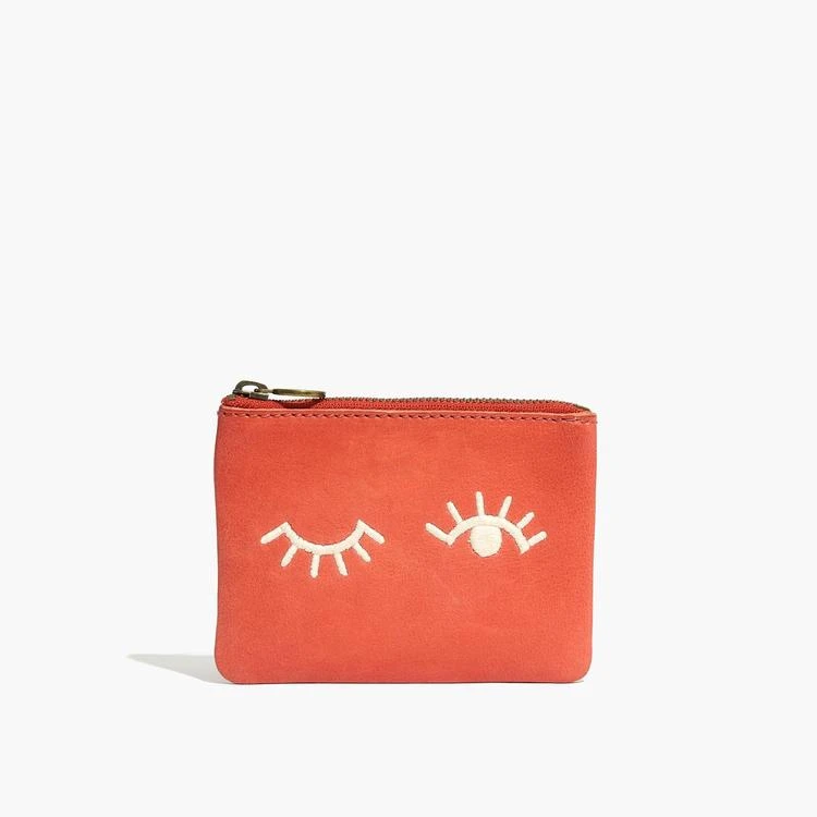 商品Madewell|The Leather Pouch Wallet: Winky Embroidered Edition,价格¥233,第1张图片