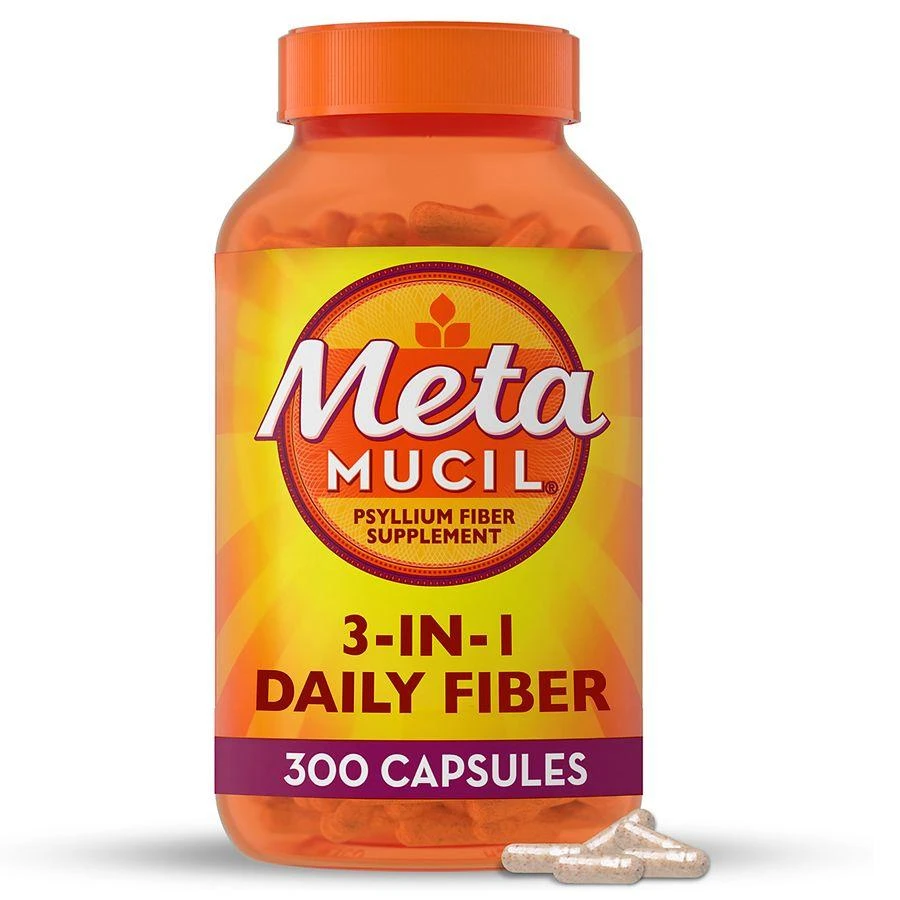 商品Metamucil|3-in-1 Fiber Capsules, Daily Psyllium Husk Supplement, for Digestive Health,价格¥313,第1张图片