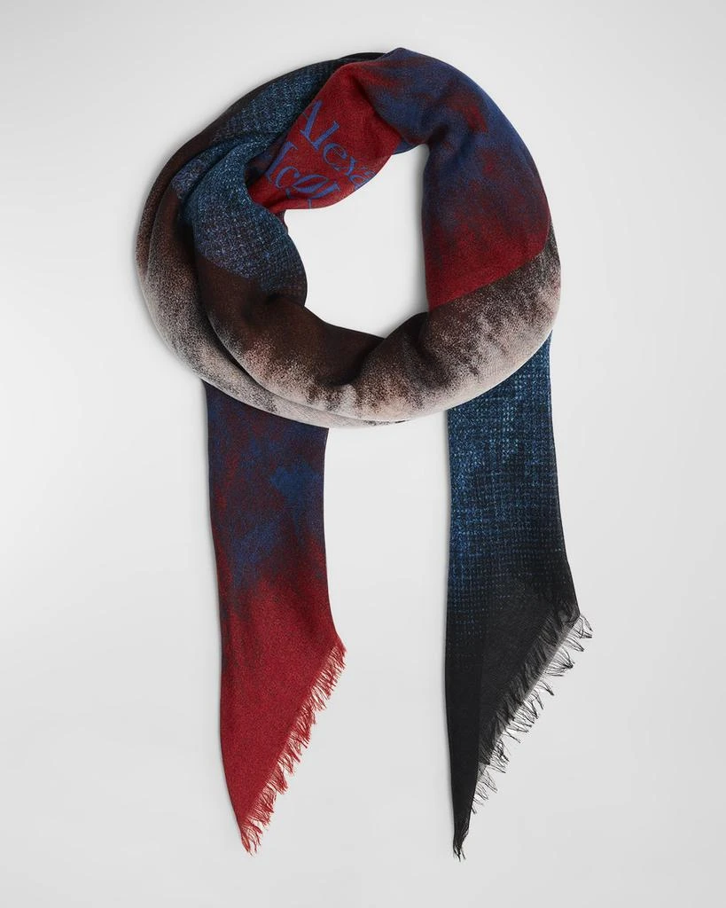 商品Alexander McQueen|Quad Iris Cashmere-Silk Shawl,价格¥3402,第4张图片详细描述