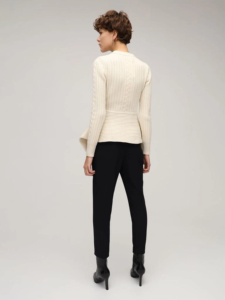 商品Alexander McQueen|Wool Blend Knit Sweater W/ Peplum,价格¥6603,第2张图片详细描述