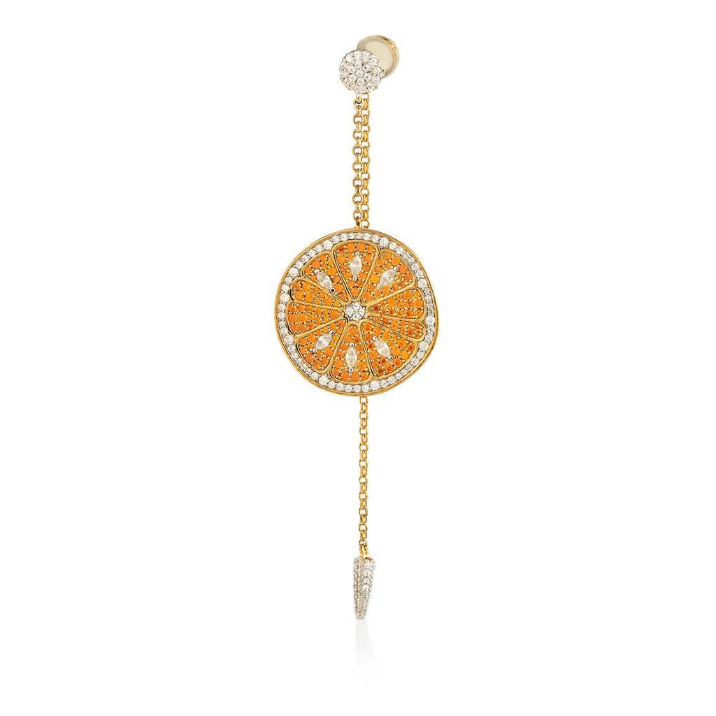 商品apm Monaco|Ladies Orange Earring With Dropping Chains,价格¥545,第1张图片