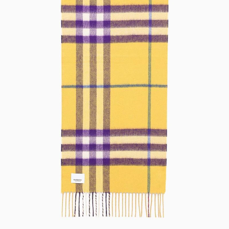 商品Burberry|Yellow/purple cashmere scarf,价格¥4049,第3张图片详细描述