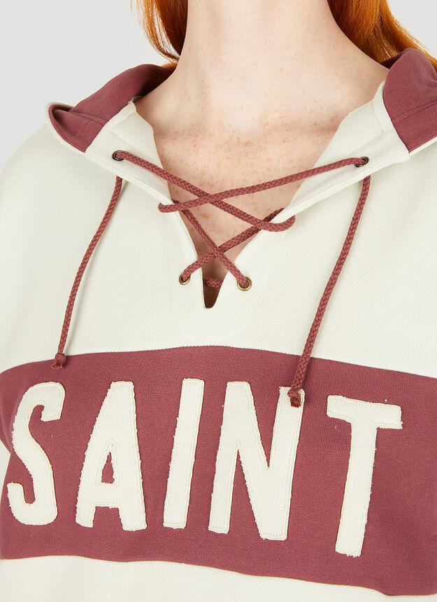 商品Yves Saint Laurent|Lace Up Hooded Sweatshirt in Beige,价格¥9219,第7张图片详细描述