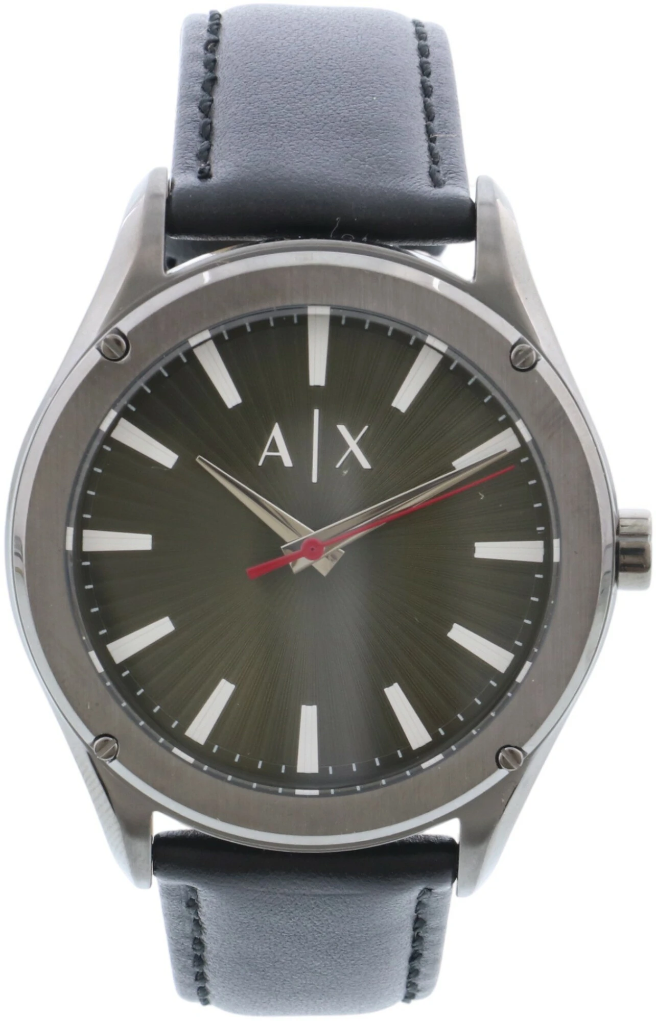 商品Armani Exchange|Armani Exchange男士Fitz AX2806灰色皮革日本石英时尚手表,价格¥658,第1张图片