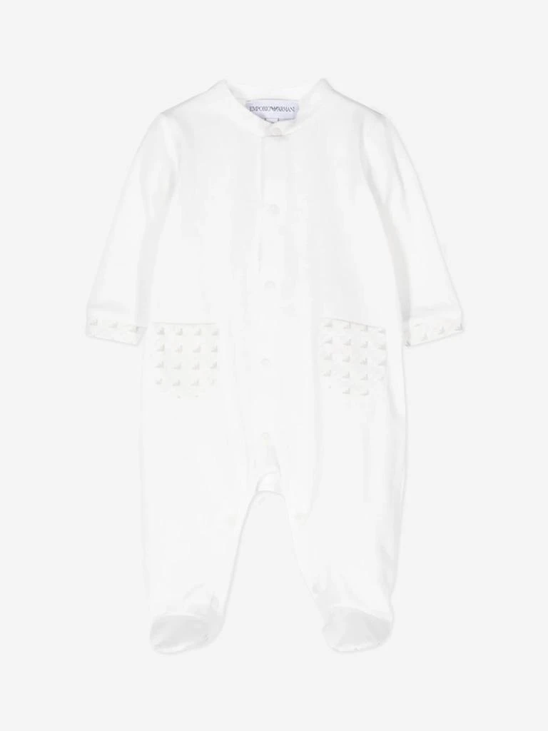 商品Emporio Armani|Emporio Armani Baby Logo Babygrow Gift Set in White,价格¥890,第2张图片详细描述