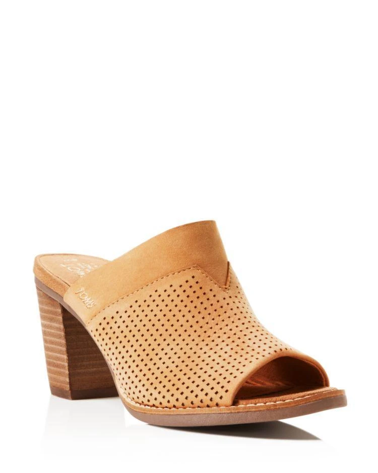 商品TOMS|Women's Majorca Perforated High Heel Slide Sandals,价格¥652,第1张图片