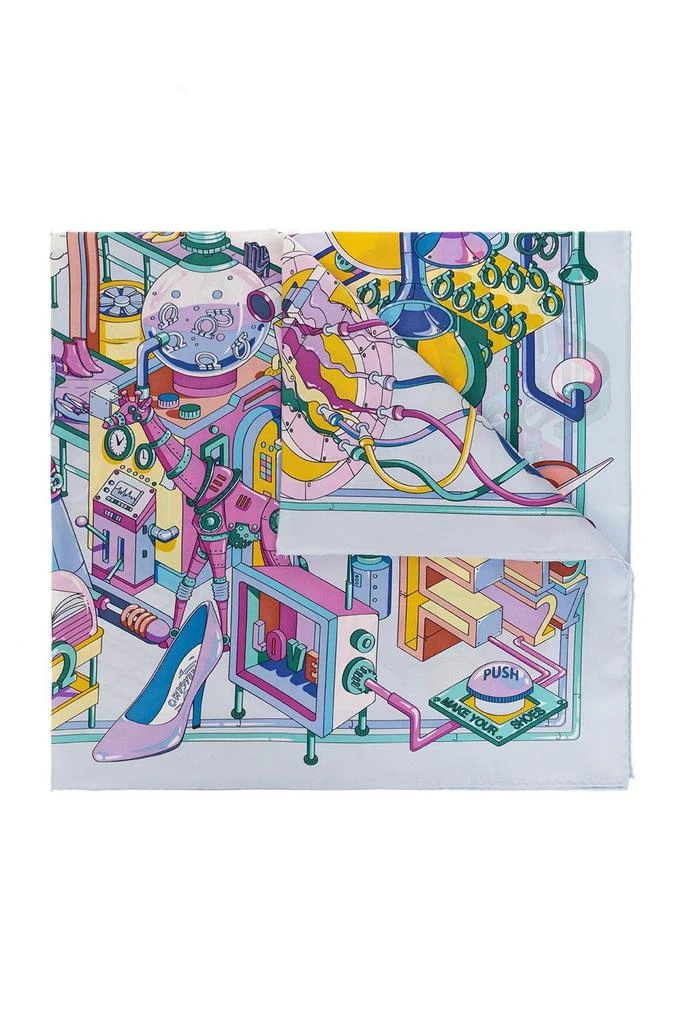 商品Salvatore Ferragamo|Salvatore Ferragamo Graphic Printed Scarf,价格¥1484,第1张图片