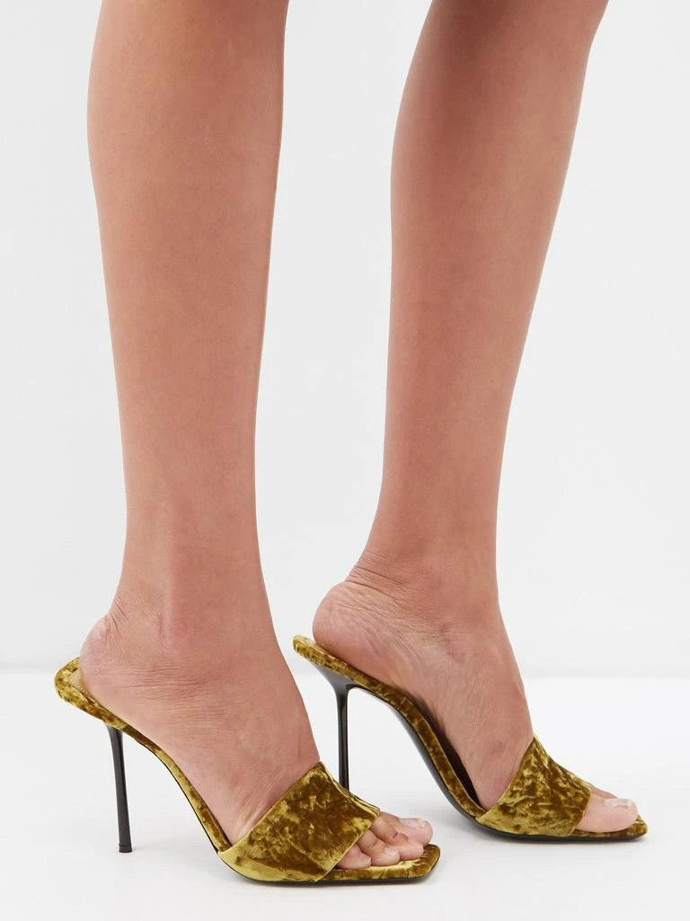 商品Yves Saint Laurent|Lucky square-toe velvet mules,价格¥7558,第3张图片详细描述