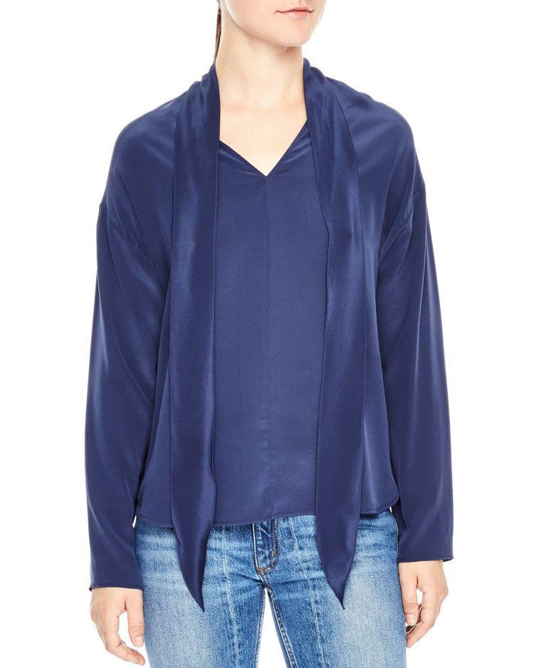 商品Sandro|Pompa Sash-Tie Silk Top,价格¥1203,第1张图片