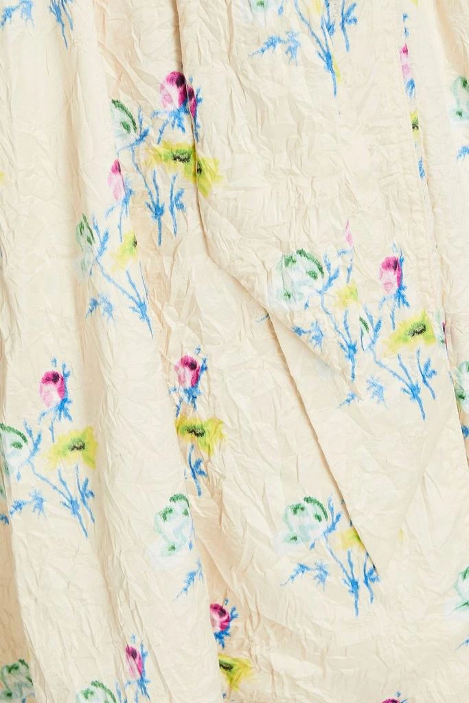 商品Ganni|Floral-print crinkled-satin wrap dress,价格¥1089,第4张图片详细描述