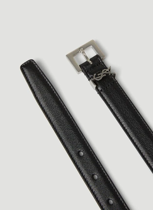 商品Yves Saint Laurent|YSL Logo Belt in Black,价格¥3226,第3张图片详细描述