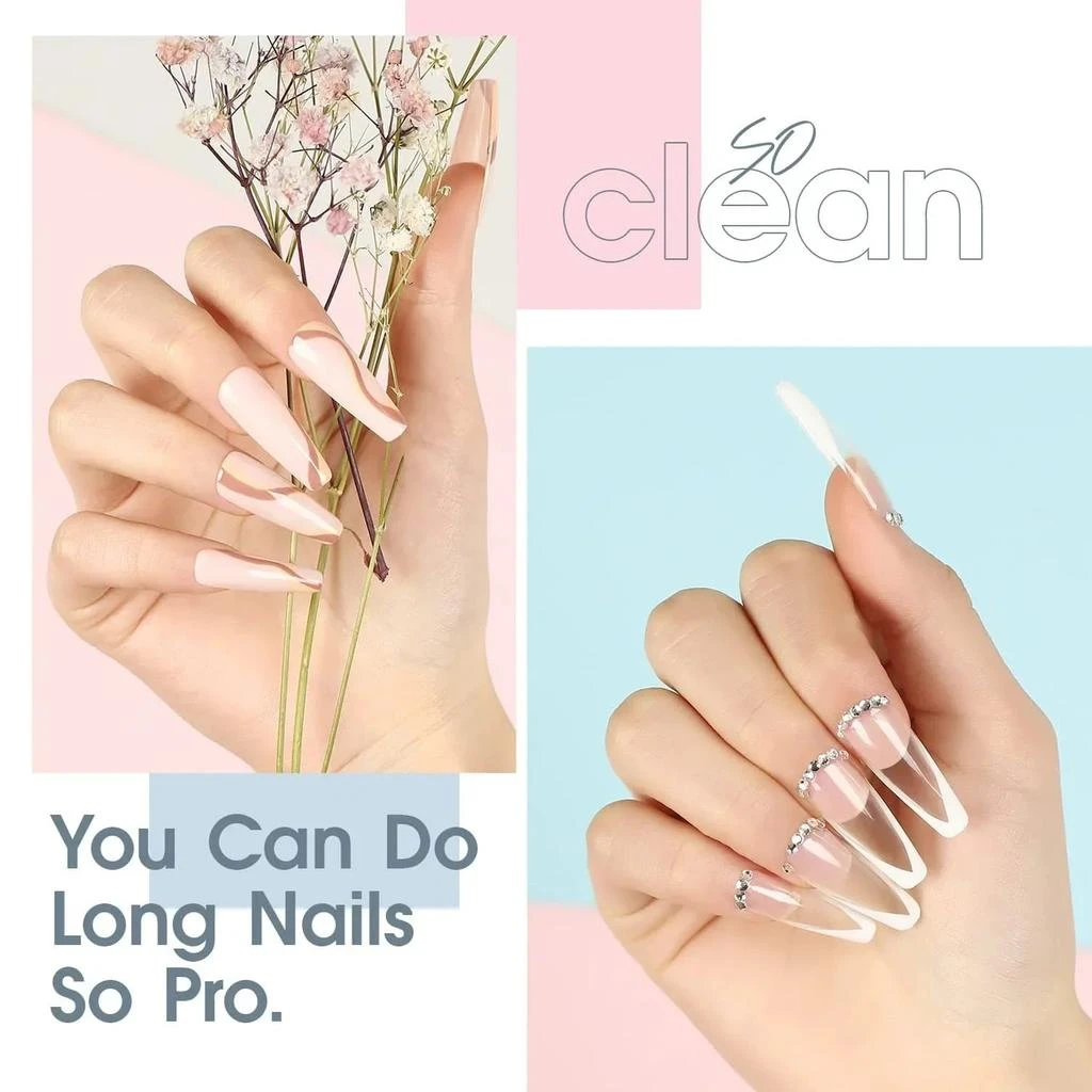 商品[国内直发] MODELONES|【Flash Sale】4-in-1 Nail Glue and Mini Lamp with 500Pcs Coffin Nail Tips Kit,价格¥75,第3张图片详细描述