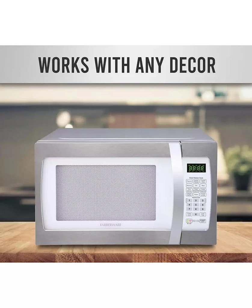 商品Farberware|Professional 1.3 Cu. Ft. 1100-Watt Microwave Oven with Smart Sensor Cooking,价格¥1555,第2张图片详细描述