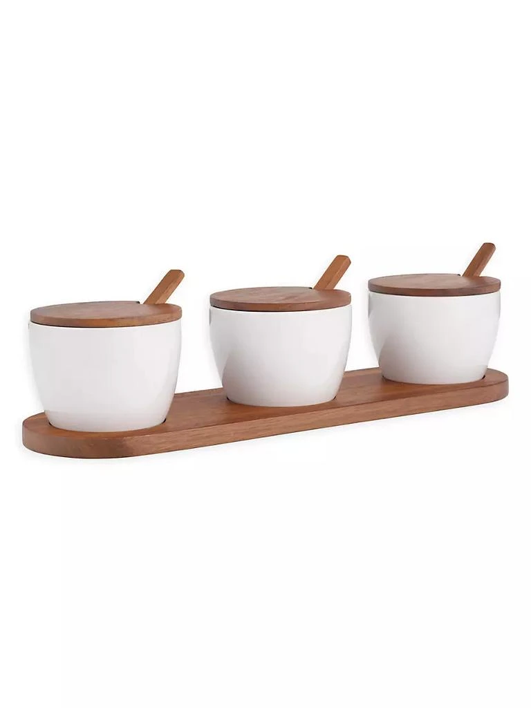 商品Nambé|Duets Triple Lidded Condiment Server,价格¥439,第3张图片详细描述