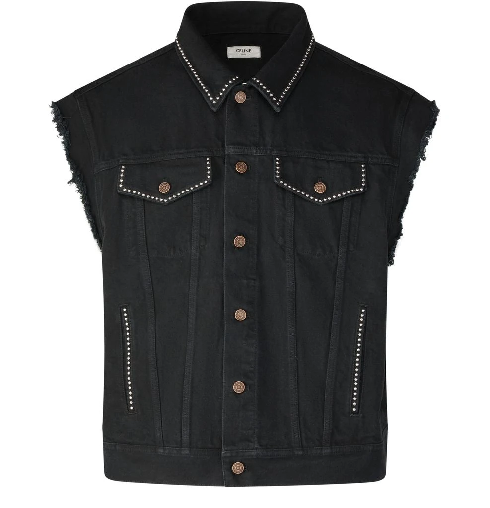 商品Celine|Denim trucker jacket with artist embroidery,价格¥20465,第1张图片