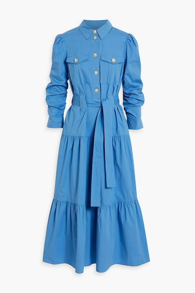 商品Derek Lam|Belted tiered cotton-blend poplin midi shirt dress,价格¥2207,第1张图片